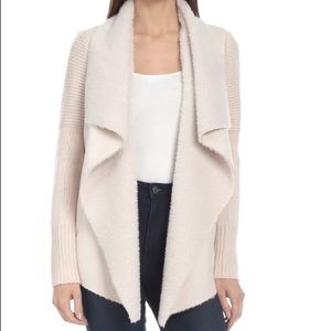 Lovely White Bagatelle drape sweater jacket